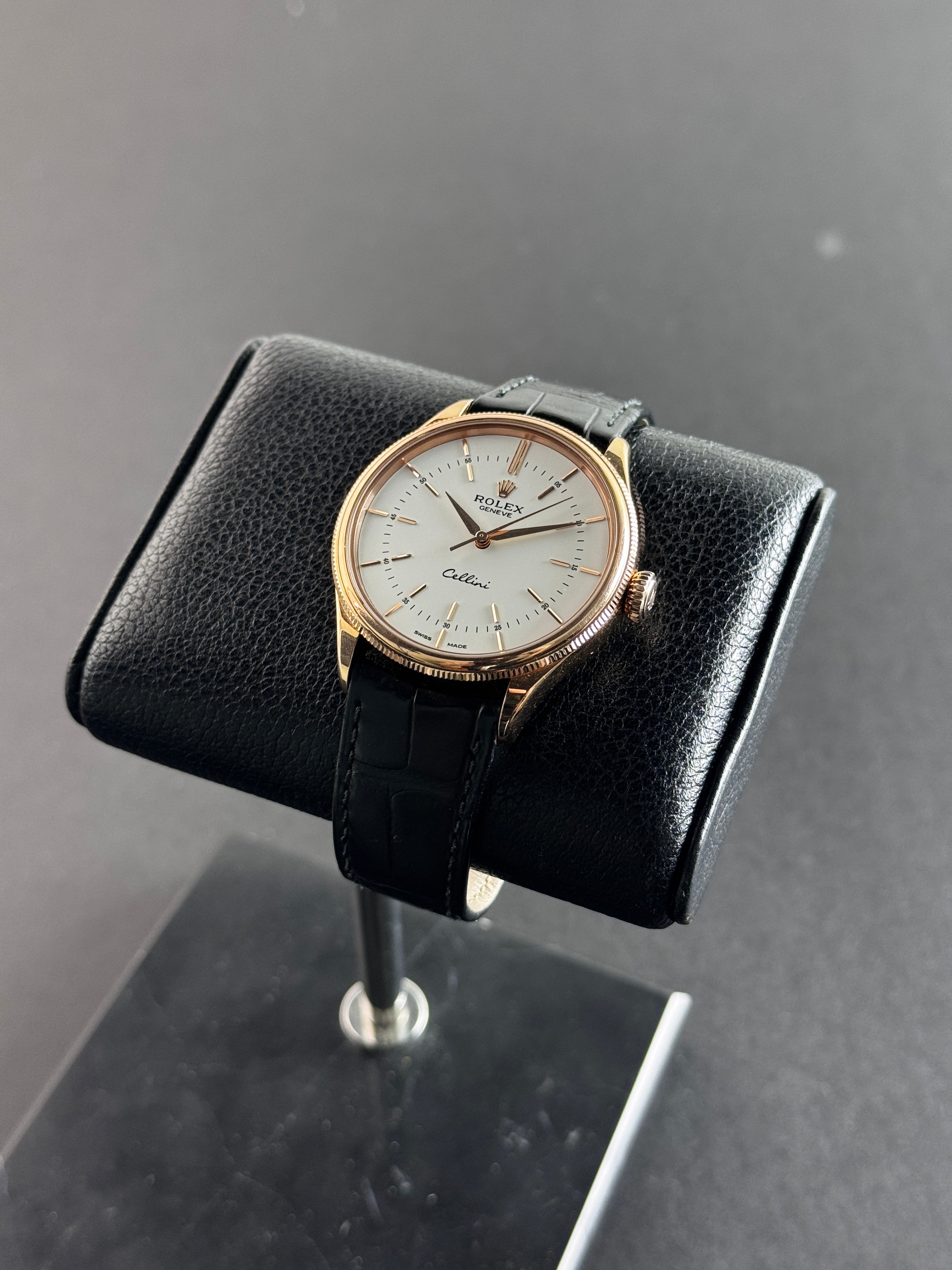 Rolex Cellini Rose Gold White Dial
