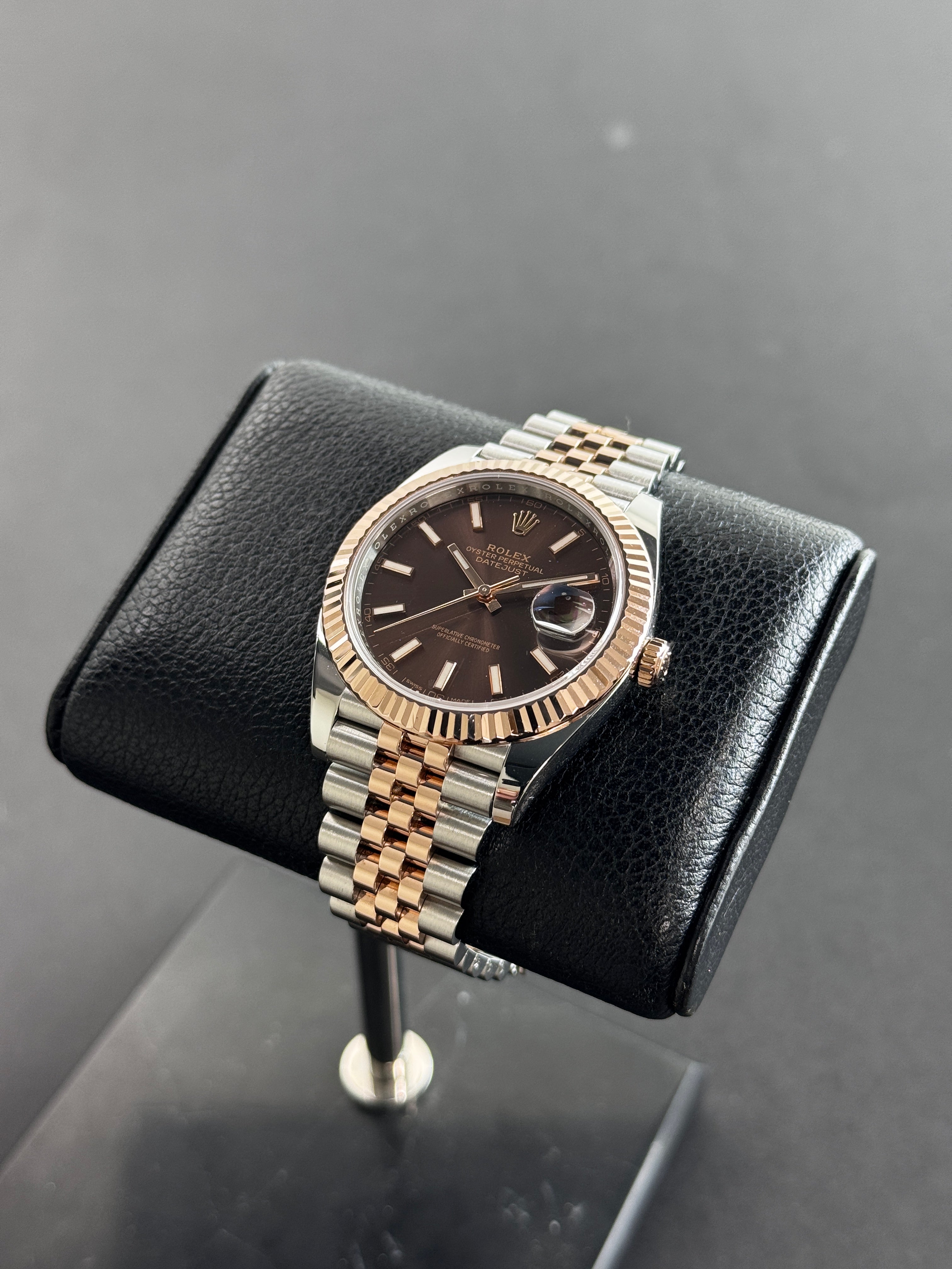 Rolex Datejust 41 Two Tone Rose Gold Chocolate