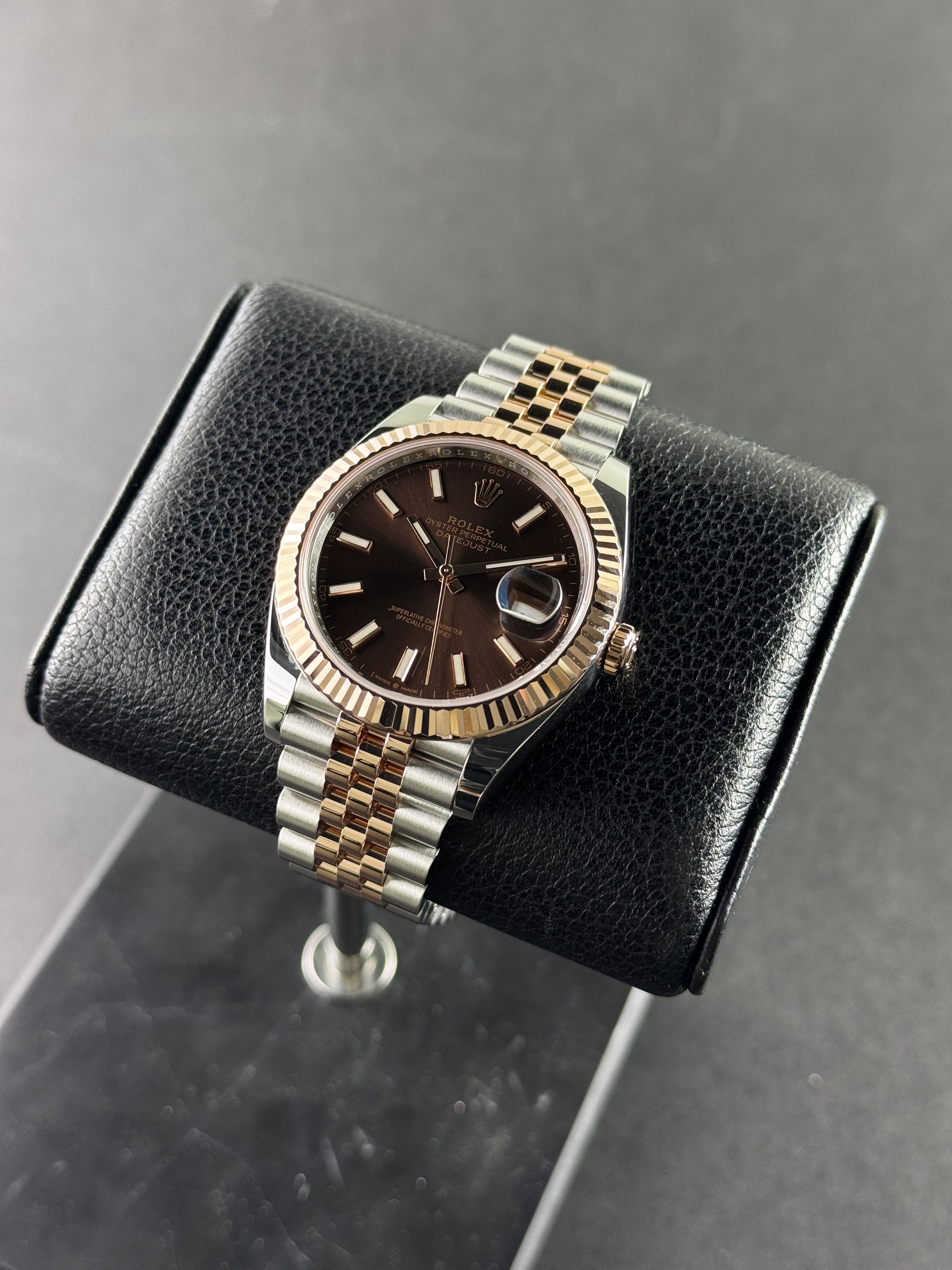 Rolex Datejust 41 Two Tone Rose Gold Chocolate