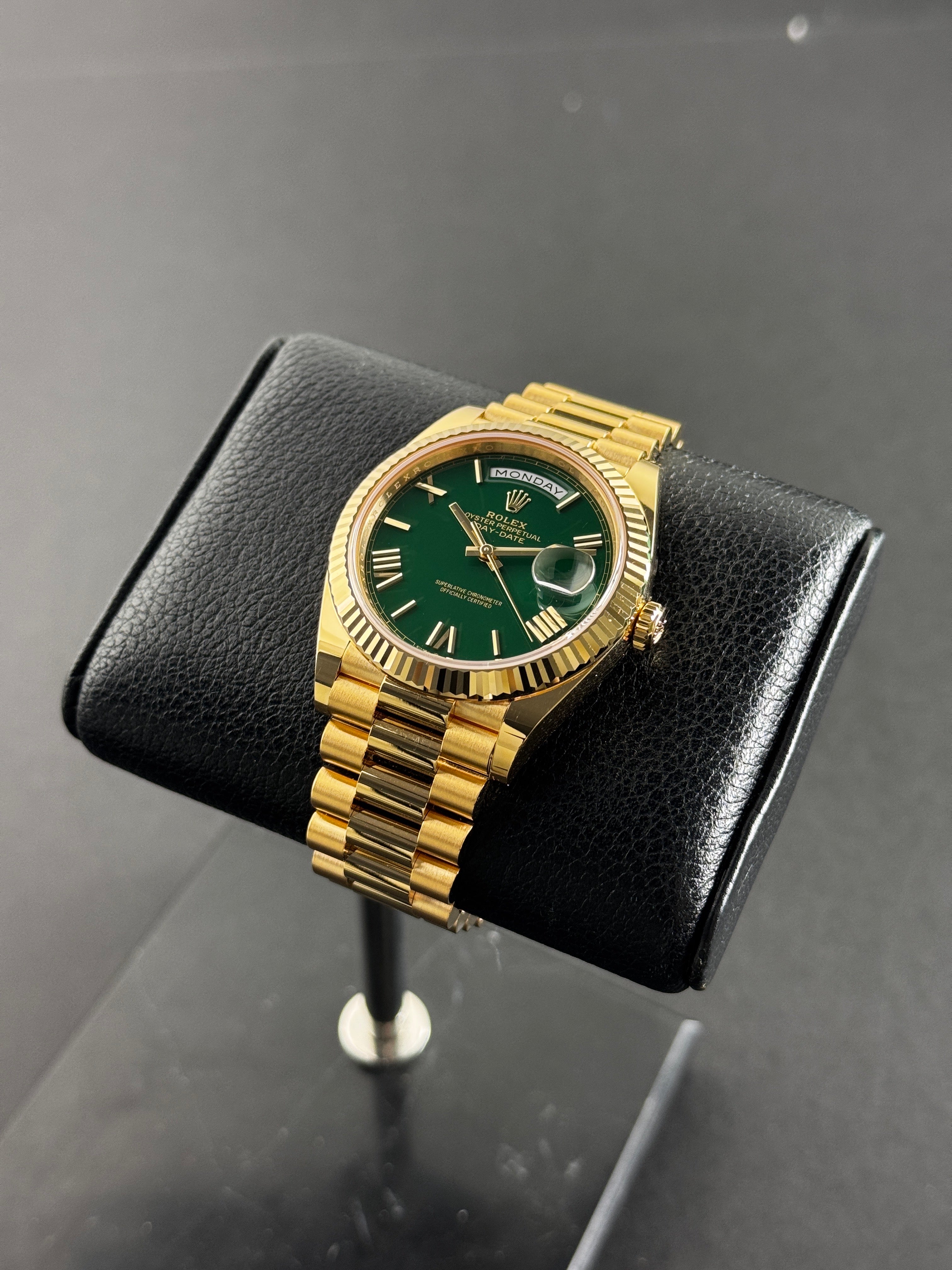 Rolex Day Date 40 Yellow Gold Green Dial