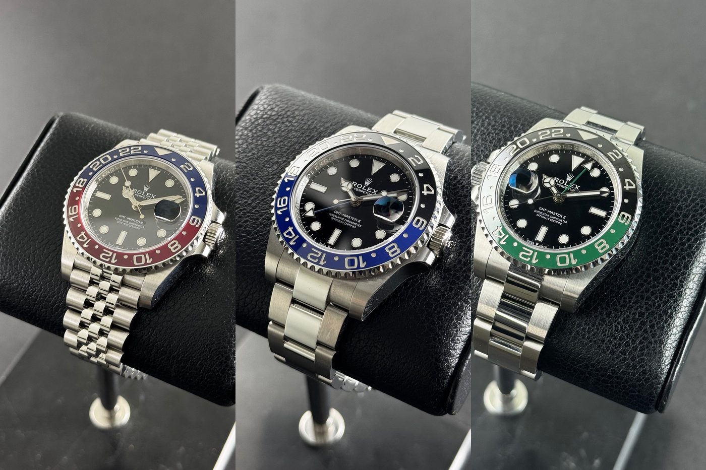 Rolex GMT-Master II Pepsi, Batman and Sprite at Honos Watches in Montreal