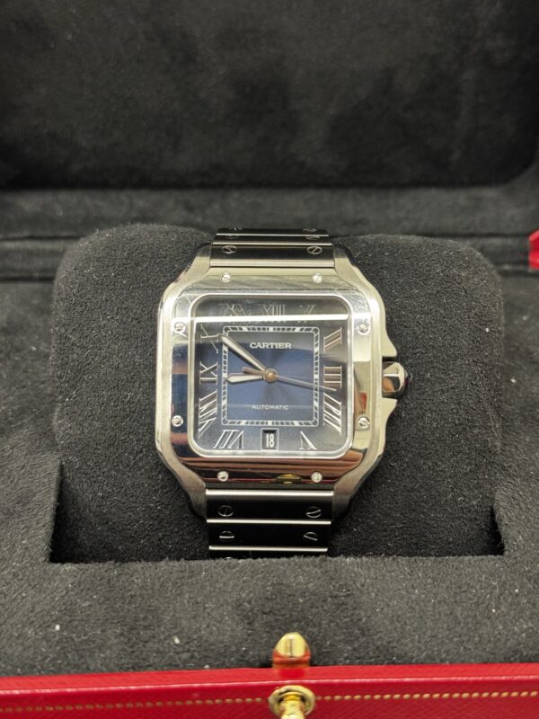 Cartier Santos Blue Dial Stainless – Image 3