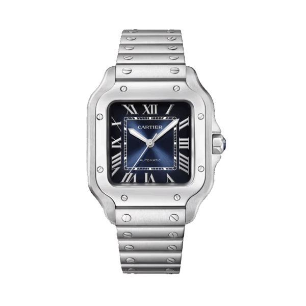 Cartier Santos Blue Dial Stainless