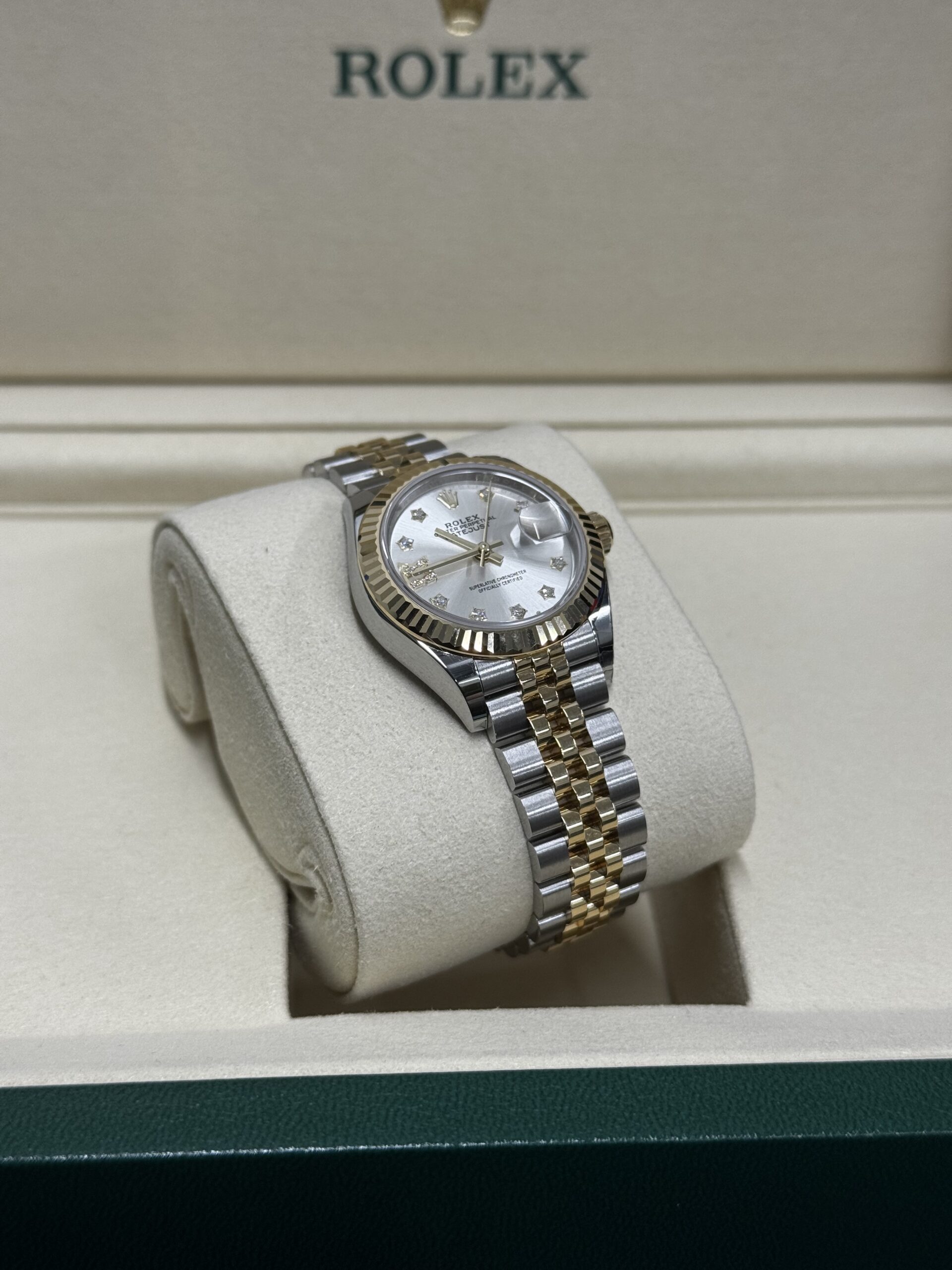 Rolex Datejust 28 Two Tone Silver Diamond Dial – Image 2