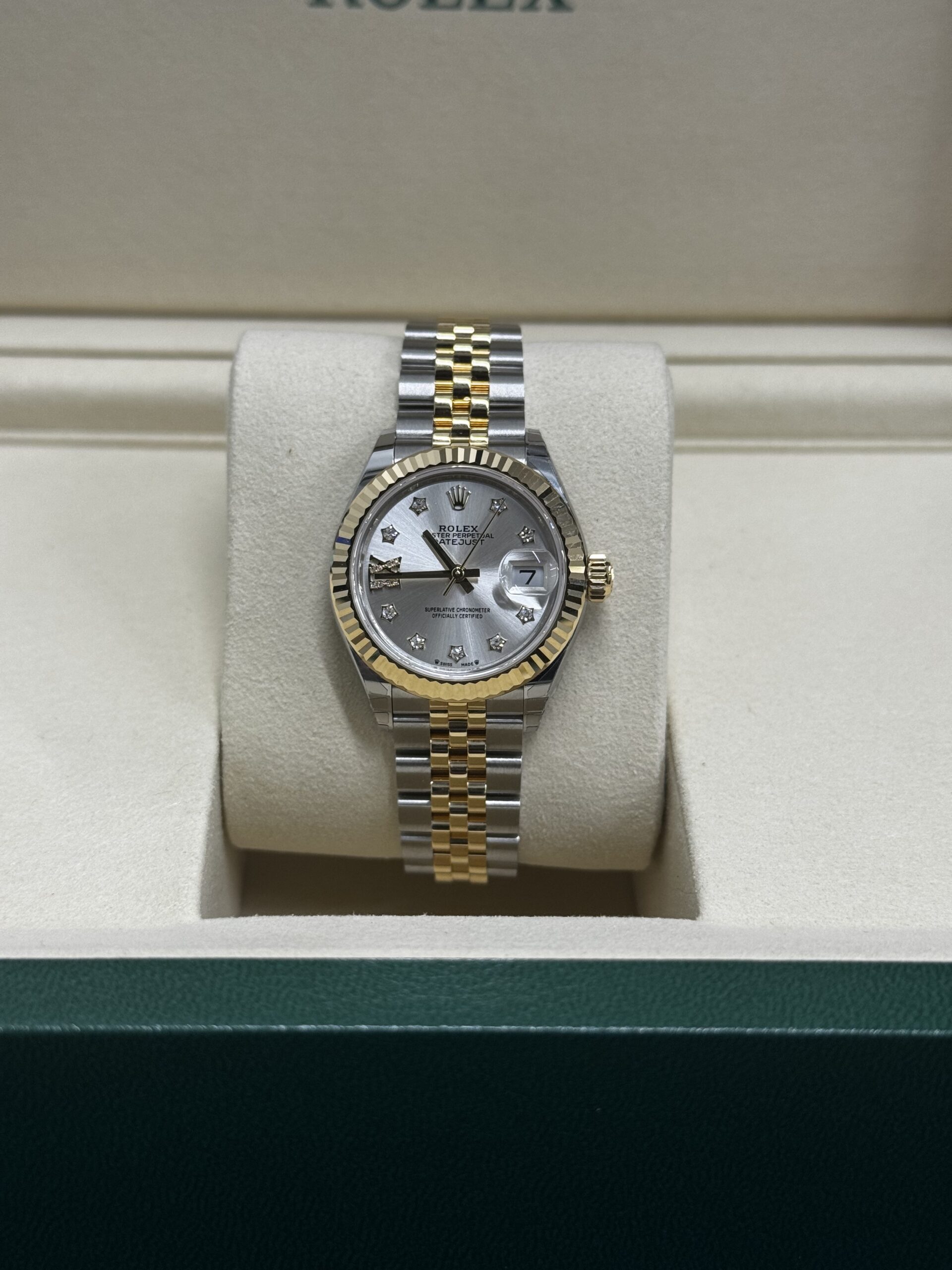 Rolex Datejust 28 Two Tone Silver Diamond Dial – Image 4